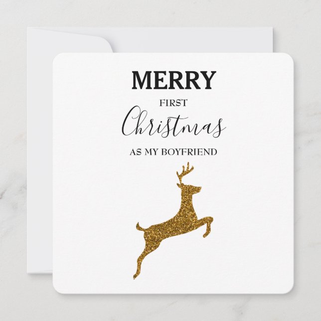 Joyeux premier Noël petit ami Xmas carte (Devant)