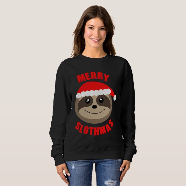 Joyeux pullover mignon de chandail de Noël de (Devant entier)