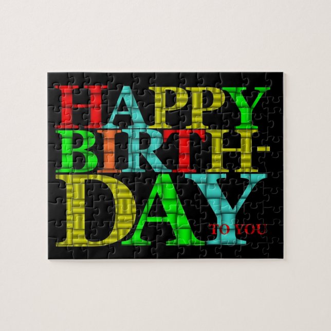 Joyeux puzzle d'anniversaire (Horizontal)