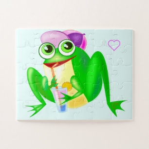 Joyeux Puzzle de grenouille de fête - Peinture