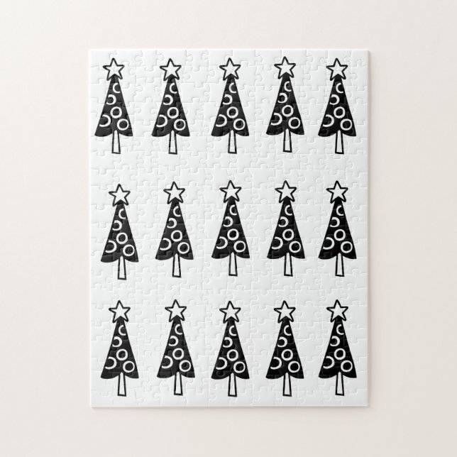 Joyeux Puzzle de Noël Arbres noirs (Vertical)