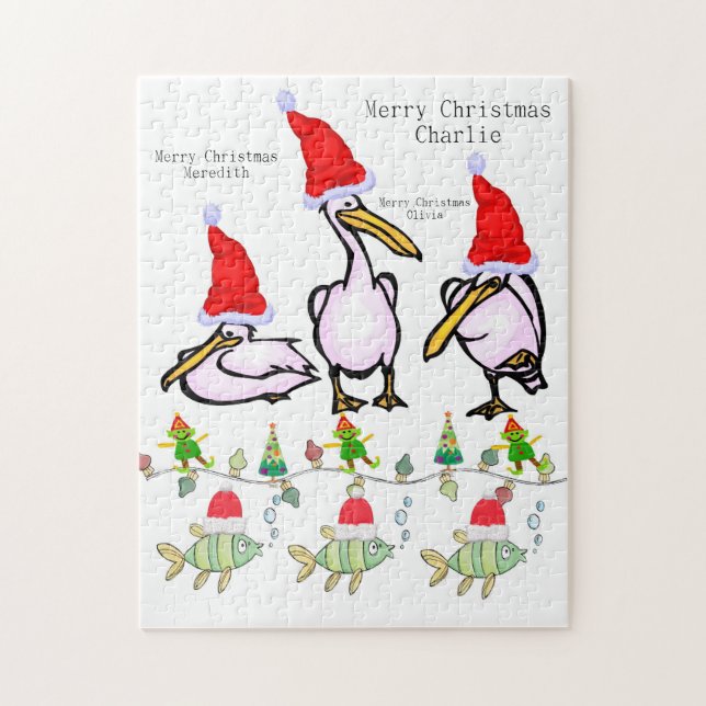 Joyeux Puzzle de Noël Pélicans de Noël (Vertical)