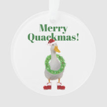 Joyeux Quackmas Ornement acrylique Père Noël Duck