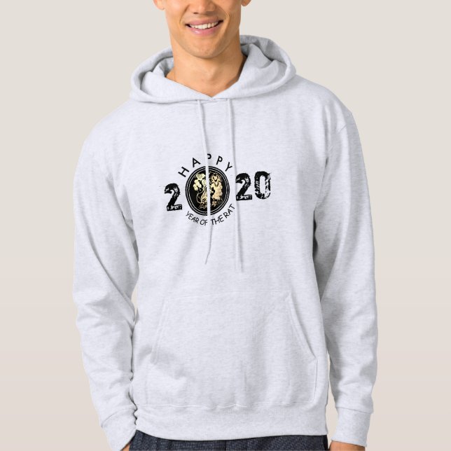 Joyeux Rat Chinois Sweat - shirt à capuche 3 (Devant)