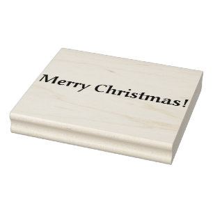 Joyeux rectangle de Noël grand tampon en caoutchou