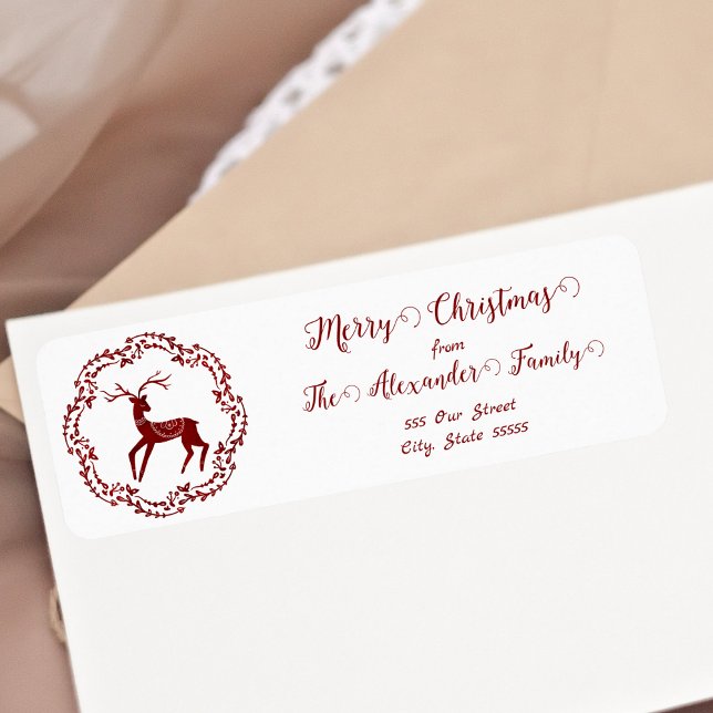 Joyeux rennes de Noël Rouge et blanc mignonne nord (Créateur téléchargé)