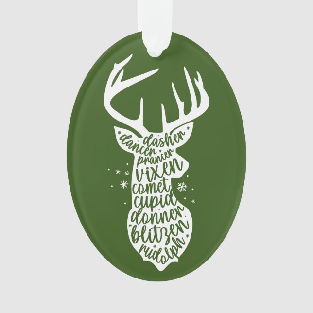 Joyeux rennes Père Noël de Noël, Vert foncé (devant)