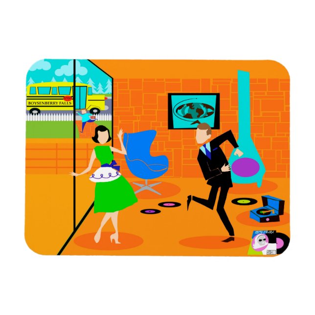 Joyeux Retro Parents Flexi Magnet (Horizontal)