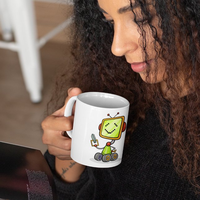 Joyeux Robot Sur Roues Mug (Créateur téléchargé)