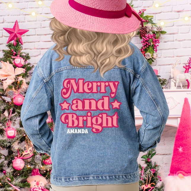 Joyeux rose et brillant Noël Nom personnalisé (Créateur téléchargé)