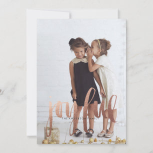 JOYEUX ROSE OR carte de Noël