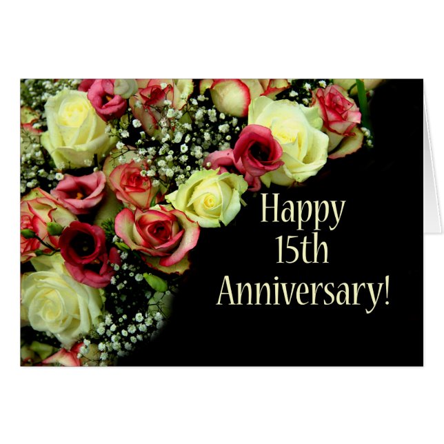 Joyeux roses du 15e anniversaire (Devant horizontal)