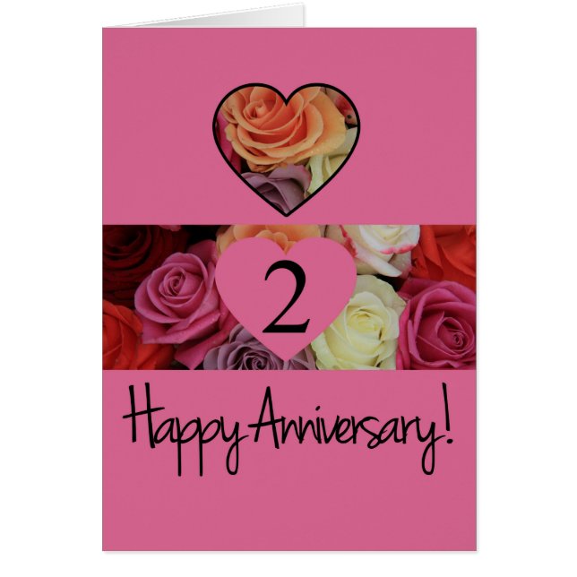 Joyeux roses du 2e anniversaire (Devant)