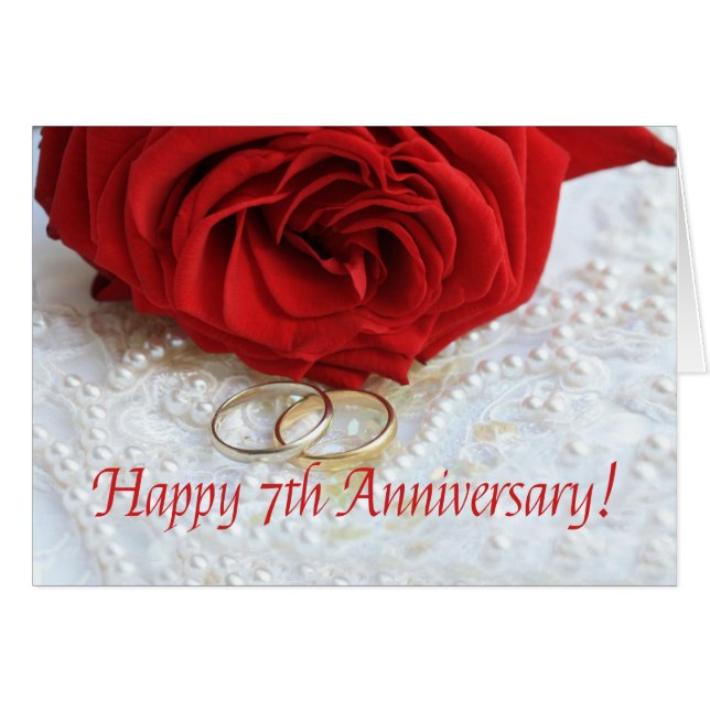 Joyeux roses du 7e anniversaire (Devant horizontal)