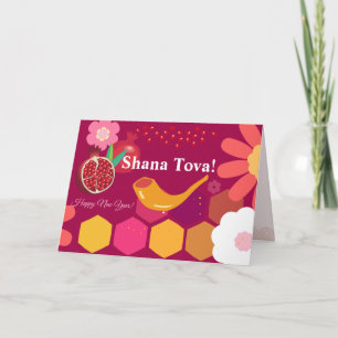 Joyeux Rosh Hashanah Juif Nouvel An Modèle Floral