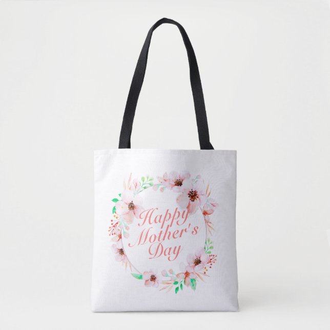Joyeux Sac fourre-tout de la Fête des Mères Floral (Devant)