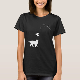 Joyeux Saint Patrick Jour du Trèfle Chat T-Shirt S