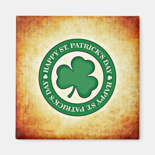 Joyeux Saint-Patrick Shamrock Carré Magnet