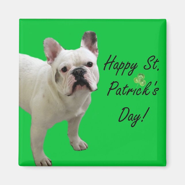 Joyeux Saint Patrick's Day French Bulldog aimant (Devant)
