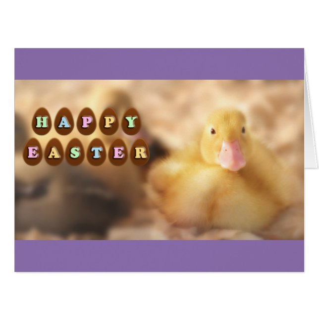 Joyeux salutations de Pâques de mignons canards (Devant horizontal)