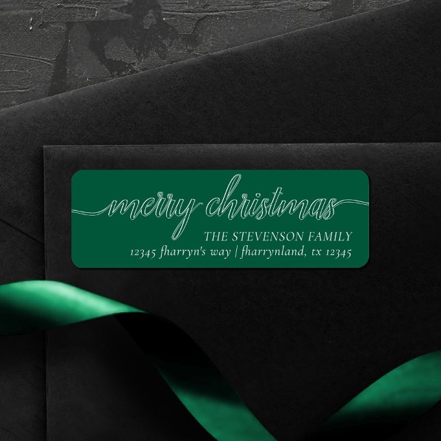 Joyeux script de Noël | Adresse verte moderne (Créateur téléchargé)