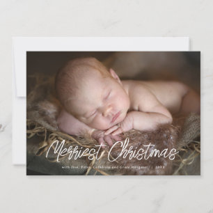 Joyeux script de Noël   Carte photo de vacances