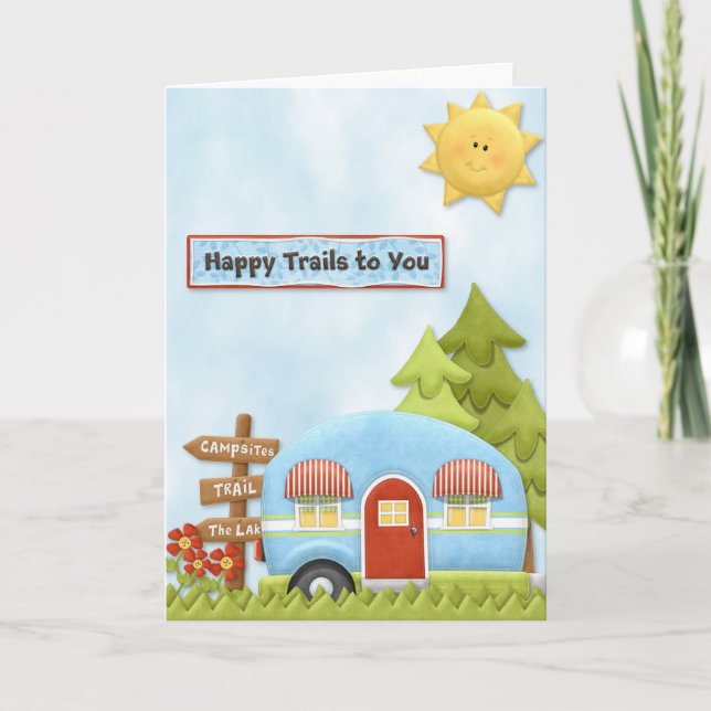 Joyeux sentiers pour vous Carte de Camping (Devant)