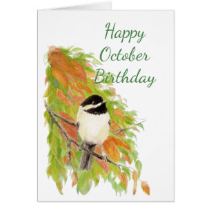 Joyeux Septembre Anniversaire Automne Chickadee Oi