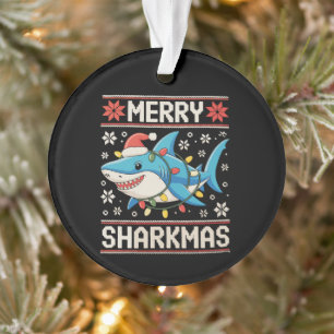 Joyeux Sharkmas Shark Noël Lumières de Noël Laides