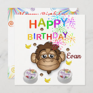Joyeux Singe Invitation Carte Anniversaire