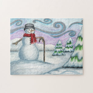 Joyeux Snowman Winter Wonderland Puzzle