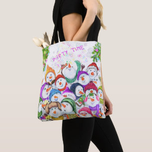 Joyeux Snowmans Noël fête Sac fourre-tout cadeau