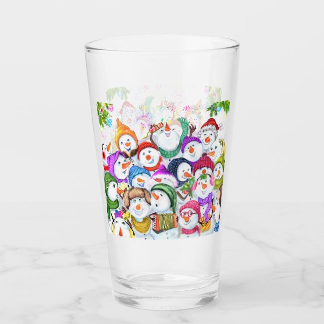 Joyeux Snowmans verre de Noël (Devant)
