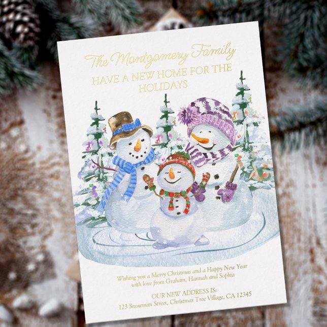 Joyeux Snowmen Nouvelle maison pour Vacances Or (Créateur téléchargé)