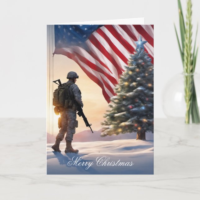 Joyeux soldat de Noël - Carte de voeux pliée (Devant)