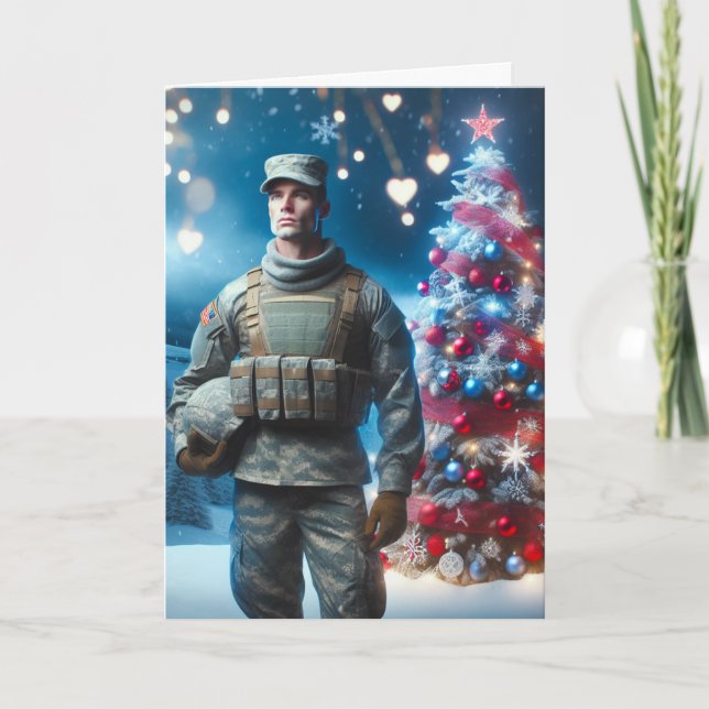 Joyeux soldat de Noël - Carte de voeux pliée (Devant)