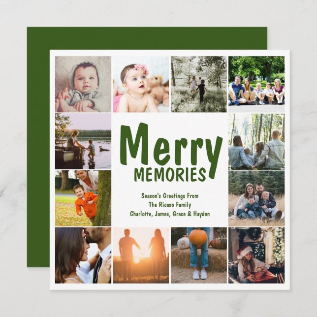 Joyeux souvenirs 12 Noël Modèle photo (Devant / Derrière)