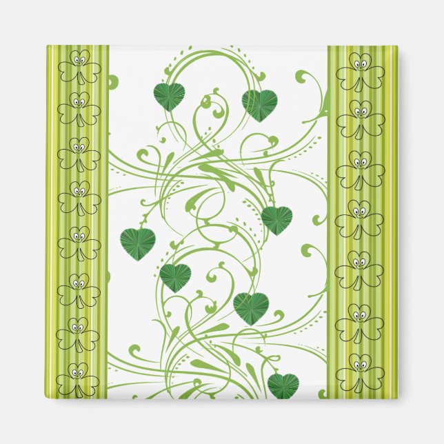 Joyeux St. Patrick's Day Magnet Shamrock Floral (Devant)