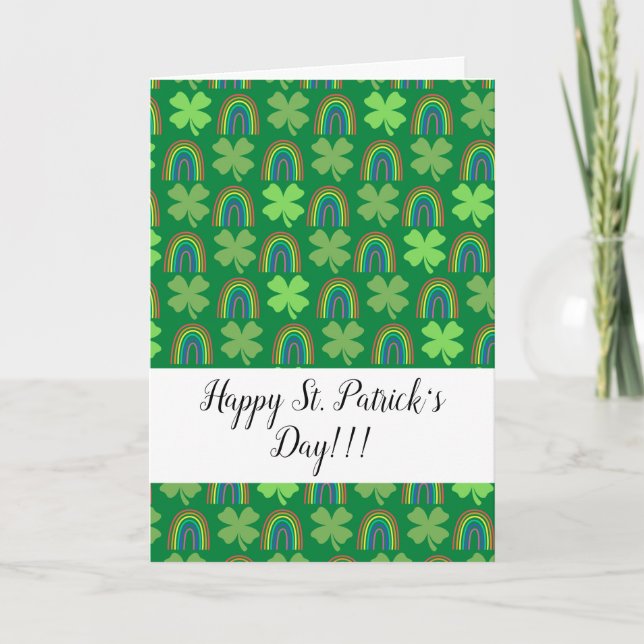 Joyeux St Patrick's Day Trèfles Pliés Carte de Fêt (Devant)