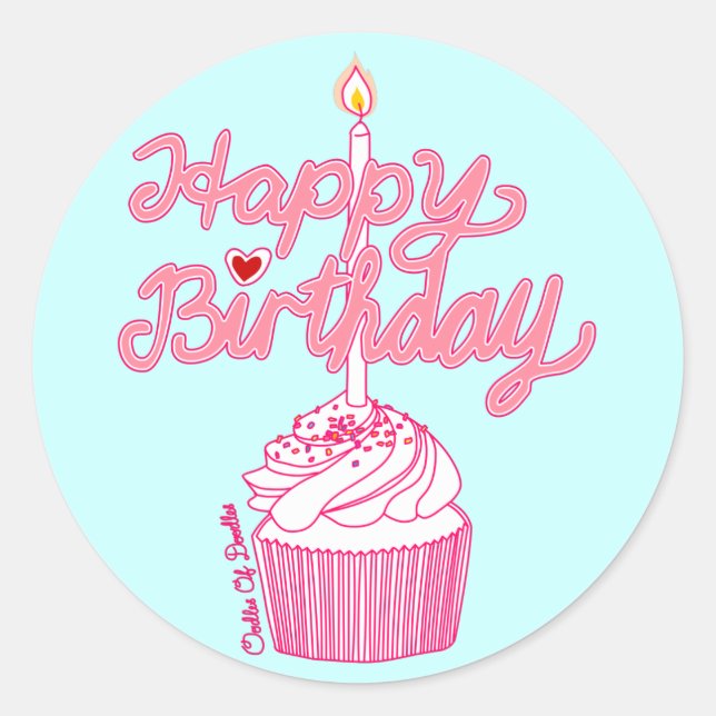 Joyeux Sticker Art Doodle Cupcake Anniversaire (Devant)