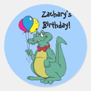 Joyeux Sticker Balloon Alligator Anniversaire