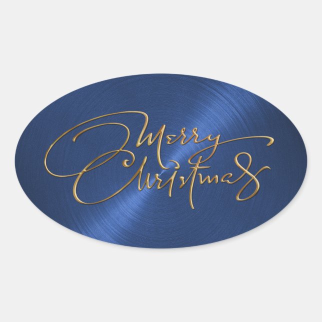 Joyeux Sticker Bleu de la Marine de Noël (Devant)