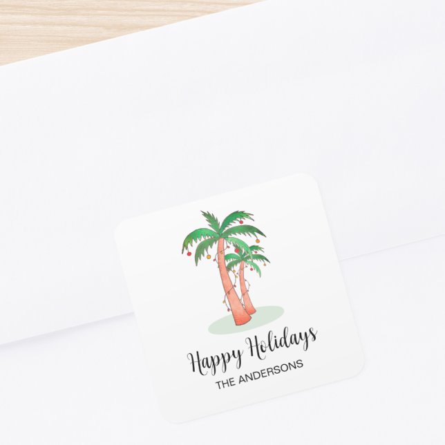 Joyeux Sticker Carré de palmier tropical (Créateur téléchargé)
