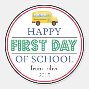 Joyeux Sticker De Bus Du Premier Jour De L'École (