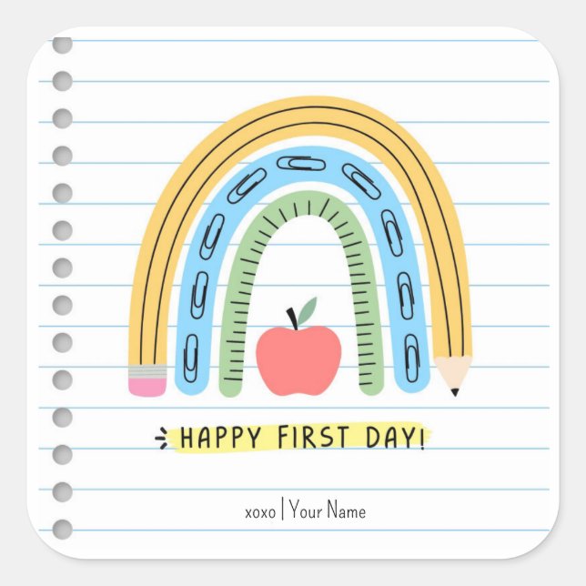 Joyeux Sticker du premier jour de l'école de retou (Devant)