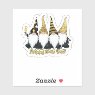 Joyeux Sticker Gnomes du Nouvel An
