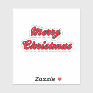 Joyeux Sticker rouge Cursive de Noël