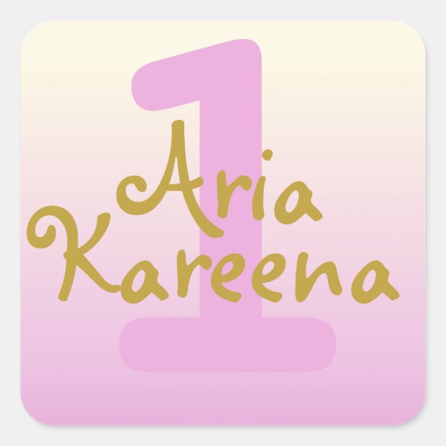 Joyeux Stickers Anniversaire ombré rose beige or (Devant)