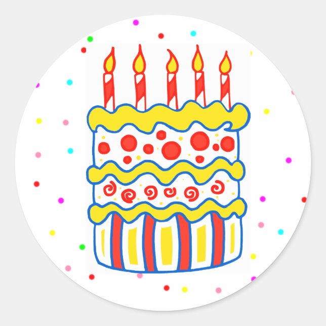 Joyeux Stickers Fête du gâteau d'anniversaire (Devant)
