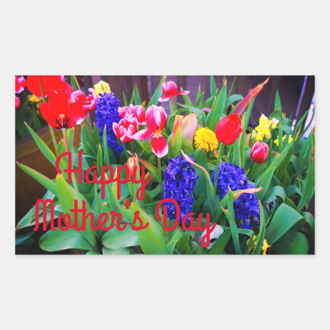 Joyeux Stickers Fleurs de Printemps de la Fête des (Devant)